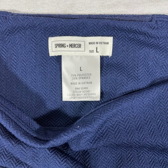 NWT Women's Spring & Mercer Textured Navy Blue Pull on Pants, Size Large - Picture 6 of 6